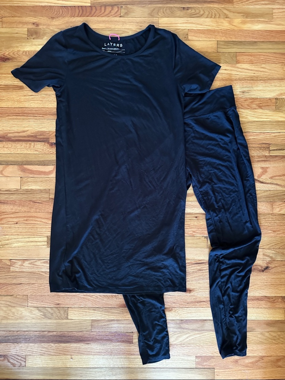Hatch Layers Short Sleeve T-Shirt Dress and Pant Set Maternity Medium